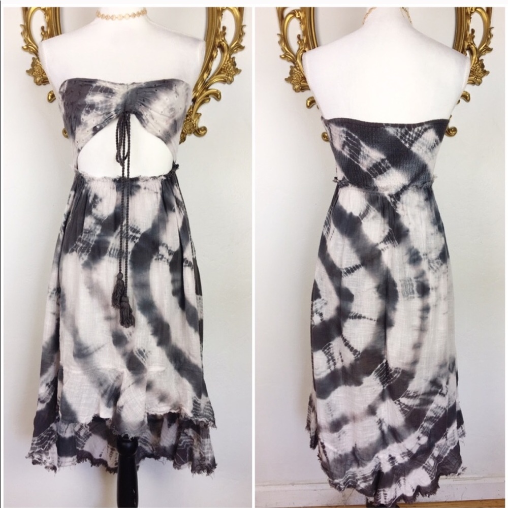 🛑EN CRÈME Boho Style Dress Strapless Size S